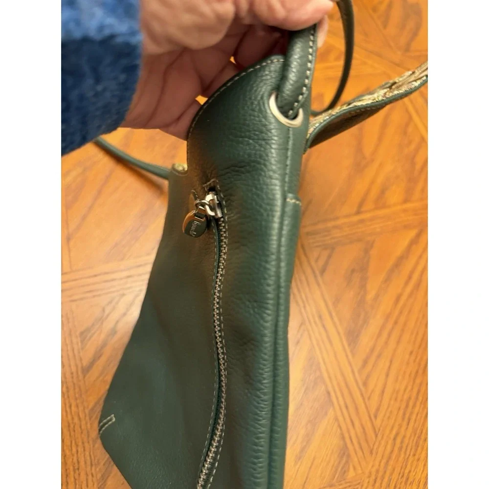 Tignanello Dark Green Leather‎ Shoulder Bag Handbag Purse